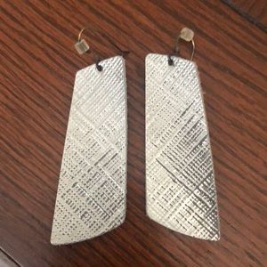 Nickel and Suede Earrings - Silver
